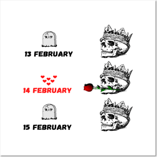 WHEN YOU ARE DEAD INDSIDE BUT IT'S VALENTINES DAY FUNNY SKULL GIFT IDEAS WITH HEART Posters and Art